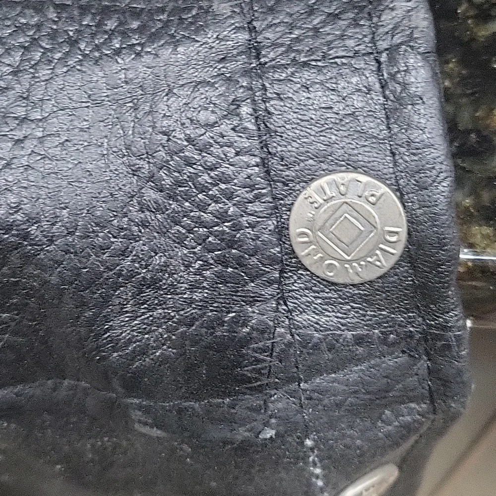 Diamond Plate Buffalo Leather Black Lined Pebbled Leather Motorcycle Chaps Sz XL - Picture 7 of 9